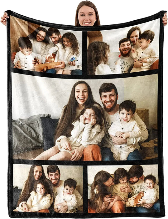 Manta de franela personalizada con foto y texto: manta polar personalizada para el sofá, regalo perfecto para familiares y amigos