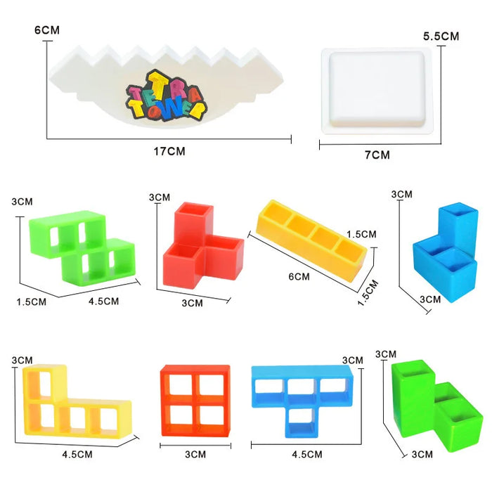 HEIßER Stapelbare Blöcke Tetra Tower Balance Spiel Bausteine ​​Puzzle Bord Sammlung Steine ​​Pädagogisches Spielzeug für Kinder