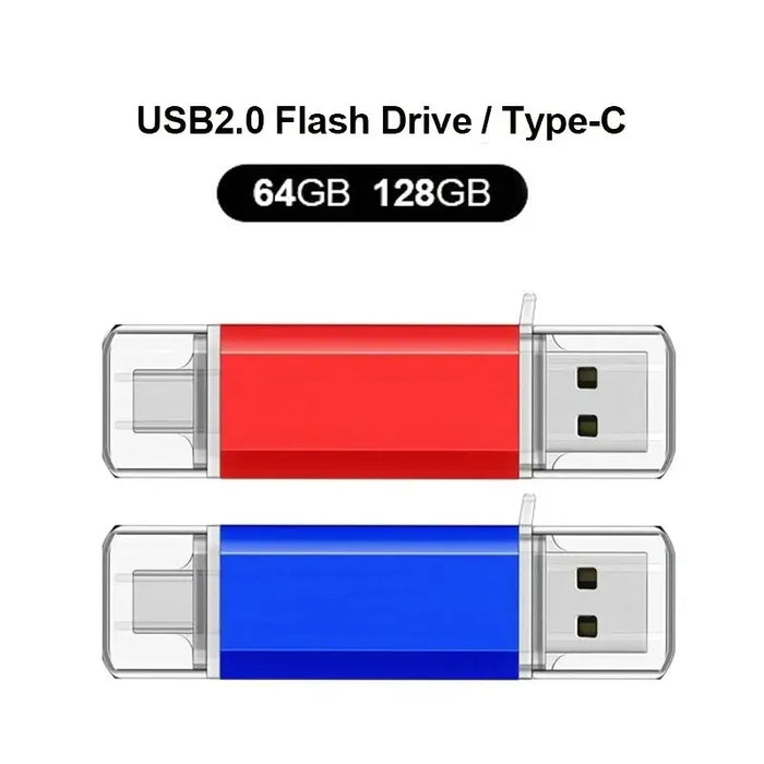 Ny 2 i 1 Type-C OTG 128GB 64GB USB Flash Drive - Snabb OTG Pendrive