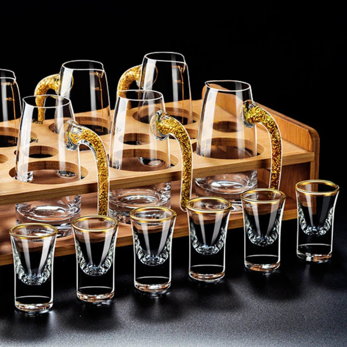 Lot de 6 verres à shot exclusifs avec détails dorés – Verres à vin élégants pour les occasions festives.