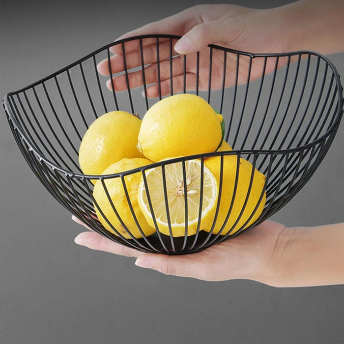 Metal Fruit Bowl Simple Fruit Basin Multiple Sizes Iron Snack Bread Vegetable Storage Bowls Kitchen Egg Dessert Holder Organizer