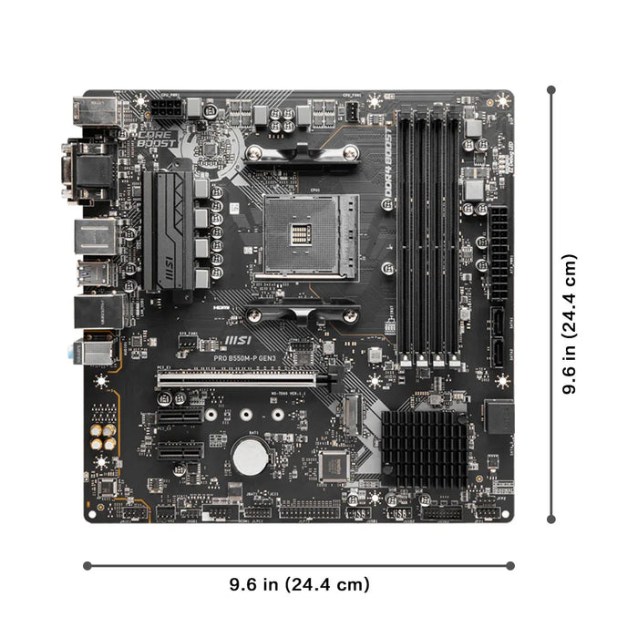 Placa base para juegos MSI PRO B550M-P GEN3 AMD AM4 DDR4 M.2 compatible con CPU Ryzen R3 R5 R7 serie 5000 y 3000, placa principal para ordenador de escritorio