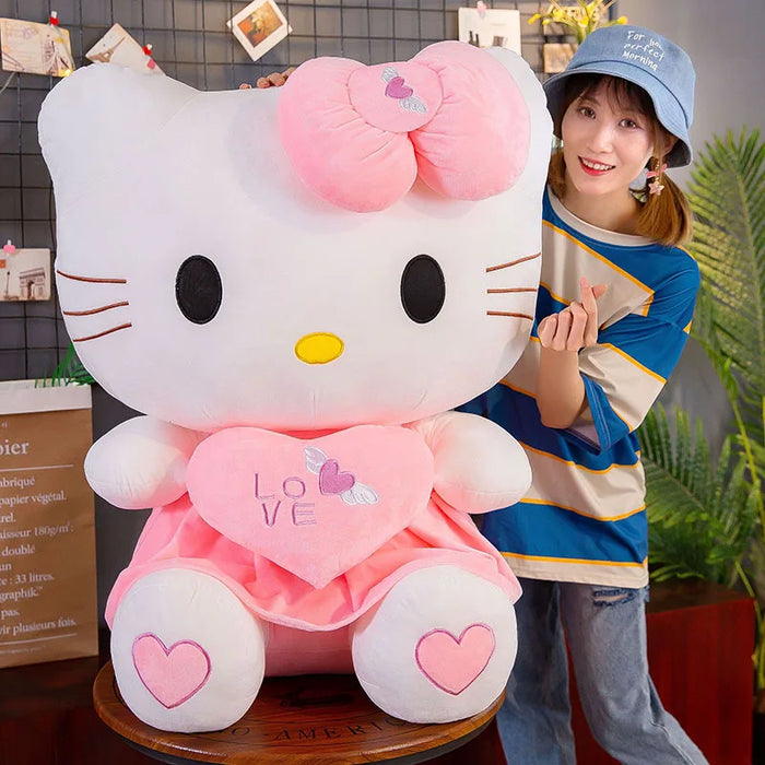 Linda muñeca de peluche de Hello Kitty: juguete y almohada suave y enorme de 24 a 55 cm, regalo de cumpleaños ideal para niños y niñas