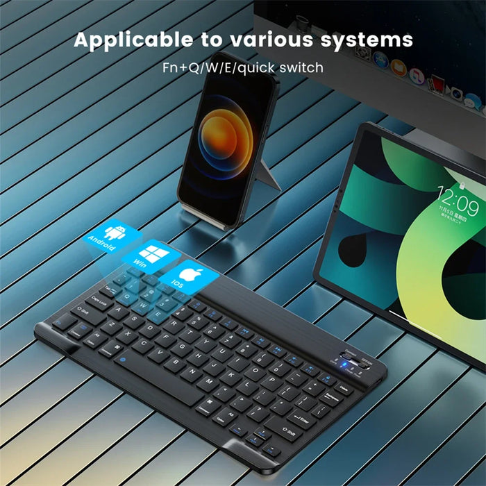 Kit de teclado y teclado inalámbrico portátil de 10 pulgadas para tabletas iPad, Samsung y Lenovo, compatible con español, ruso, árabe y coreano.