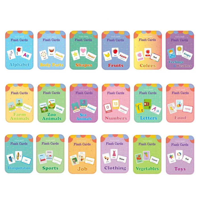 Cartes Flash d'apprentissage pour enfants avec photos, Alphabet, chiffres et couleurs, jouets éducatifs précoces pour enfants d'âge préscolaire et KTH