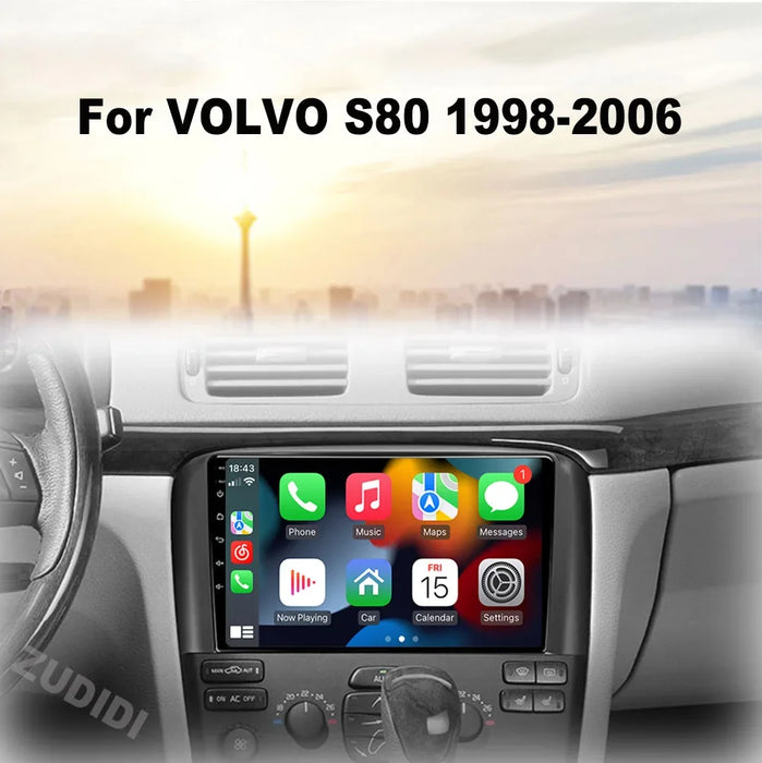 Autoradio für VOLVO S80 1998–2006, 2Din Android Multimedia mit Octa Core, DVD-GPS-Navigation, QLED-Bildschirm und Carplay