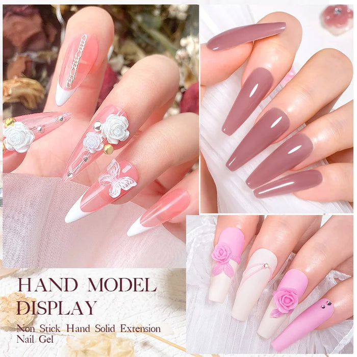 MEET ACROSS 7 ml clair antiadhésif main solide Extension vernis à ongles fleur Art construire UV Gel acrylique laque