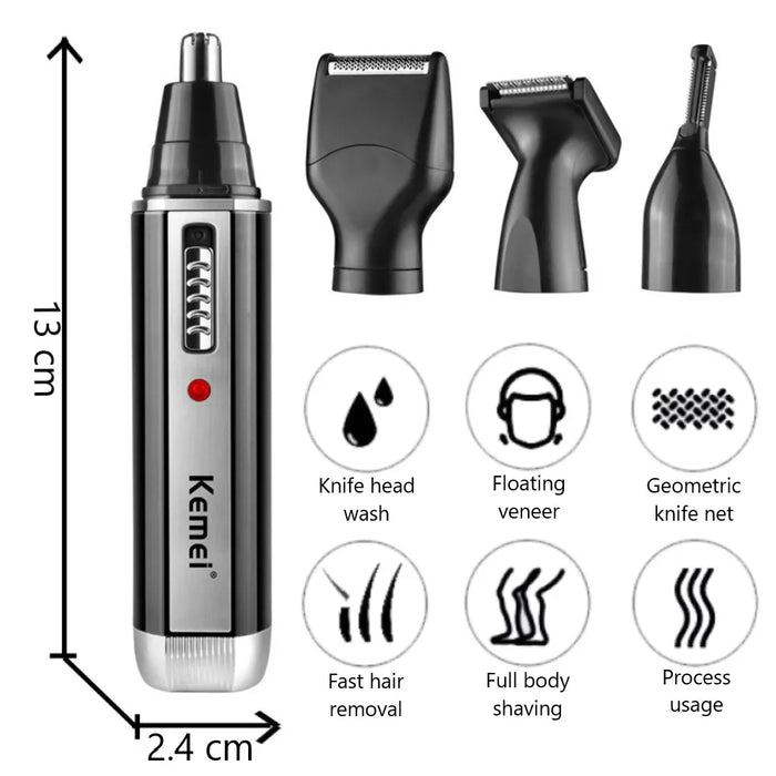 Wiederaufladbarer All-in-One-Haarschneider für Männer – Nasenschneider, Bartschneider, Ohren- und Augenbrauenschneider