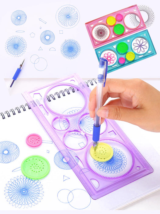 Ensemble de spirographe avec des formes amusantes – Ensemble de dessin classique pour enfants de 8 ans et plus avec pièces aléatoires