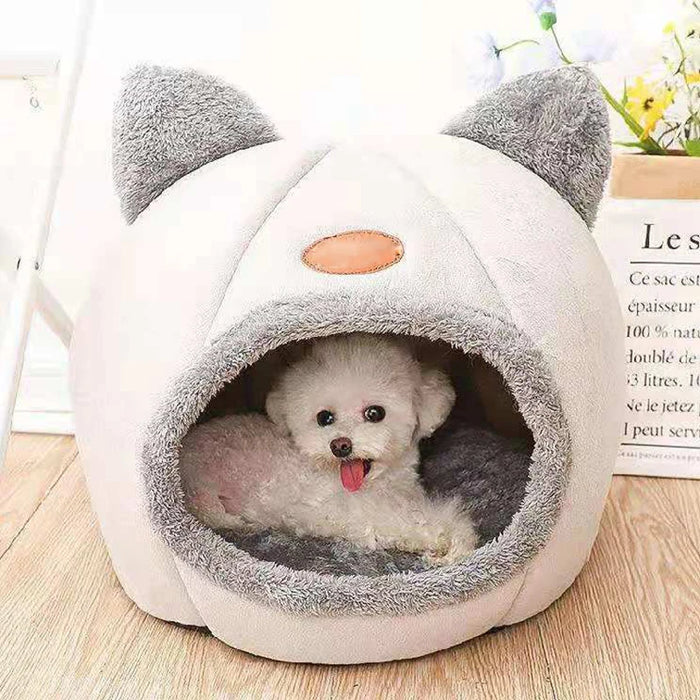 New Cozy Cat Bed for Deep Sleep in Winter - Small Food Basket for Dog House and Indoor Cat Hiding