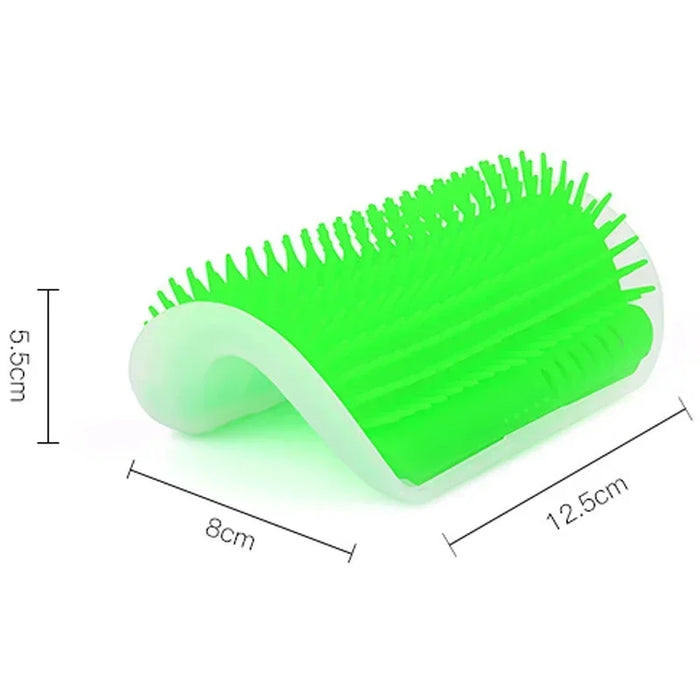 Cat Self Groomer With Catnip - Wall Corner Face Massage Brush With Soft Comb For Cat Grooming