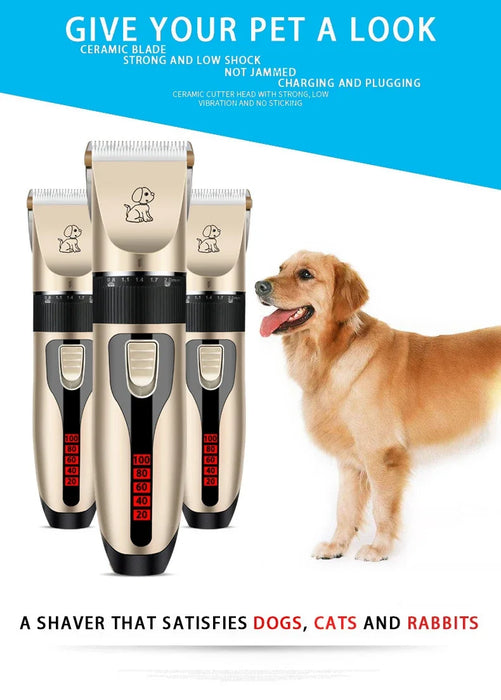 Cortapelos eléctrico para perros de bajo decibelio, recortador de mascotas recargable por USB, cortador de pelo profesional