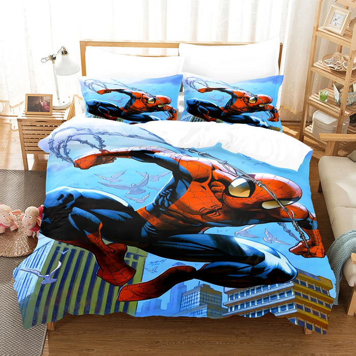 Spiderman-Bettwäsche-Set mit Bettdecke – universelles Design für Kinder und Erwachsene, modernes bedrucktes Doppelbett, einschließlich King-Size-Bett