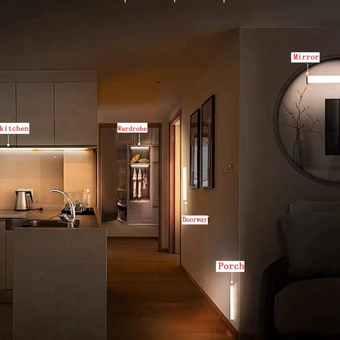 Luz nocturna LED inalámbrica con sensor de movimiento para cocina, dormitorio, armario, escaleras e iluminación de fondo