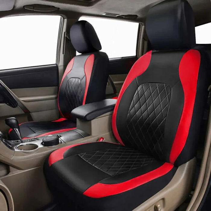 Funda de asiento de coche de piel sintética impermeable de cobertura total para todas las estaciones, ajuste universal para sedán, SUV y camioneta