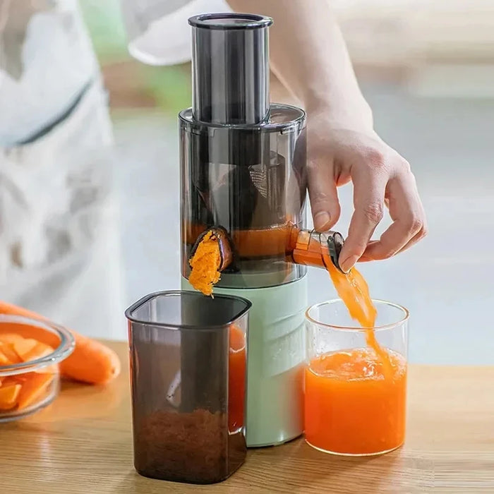 Compact Slow Juicer for Home - Automatic Multifunctional Fruit Juicer with Residue Separation