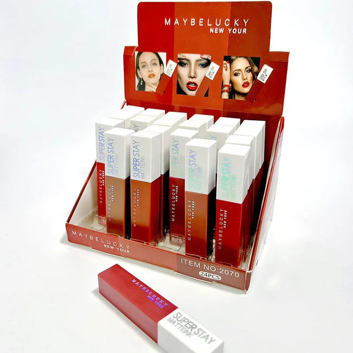 Mattes Lippenstift-Set – 12/24 Packung mit 6/12 Farben, langlebig und wasserfest für Frauen, perfekt für den Großhandel