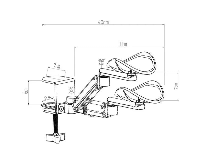 Reposabrazos ergonómico de metal con reposamuñecas para computadora y oficina en casa, reposabrazos y consola ajustables para mouse pad