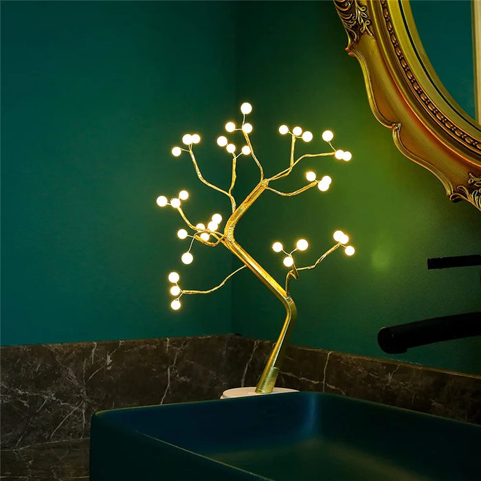 LED-Bonsai-Baum-Nachtlicht mit Fernbedienung – 36 Perlenengel für Schlafzimmer und Innendekoration, verstellbare Tischlampe