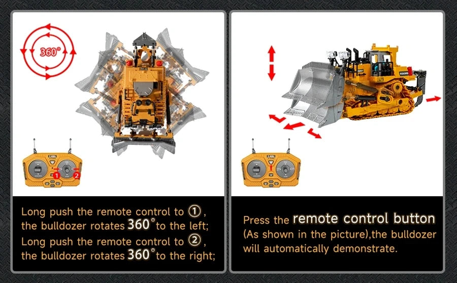 Ferngesteuertes Baumaschinen-Set – Allradbagger, Muldenkipper und Bulldozer für spannende Spielzeit, ideales Geschenk für Kinder