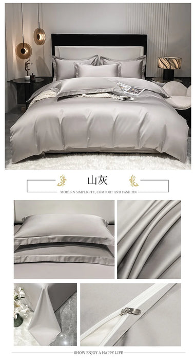 Parure de lit de luxe 100 % coton égyptien, housse de couette et taie d'oreiller, standard européen, linge de lit double, queen et king size, draps doux.