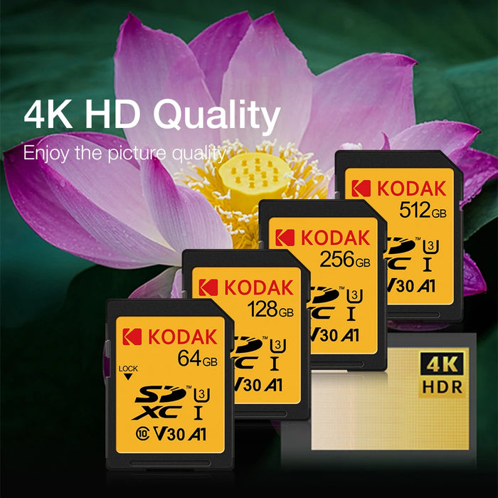 Tarjeta Kodak Ultra SD 64GB SDXC 128GB 32GB 16GB Tarjeta de memoria Flash Clase 10 para vídeo 4K SDHC Full HD