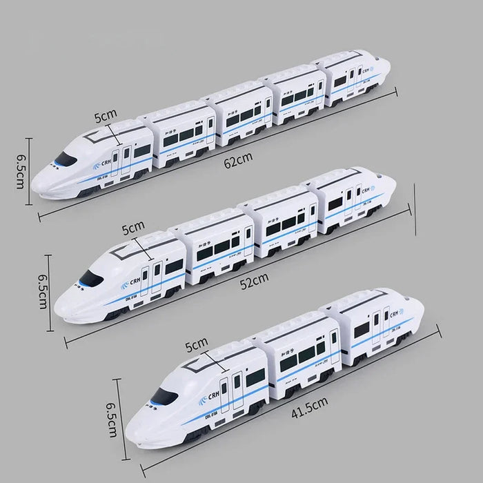 Juguete de tren ferroviario de alta velocidad de simulación DIY para niños con sonido y luz: modelo educativo para niños y niñas, regalo perfecto