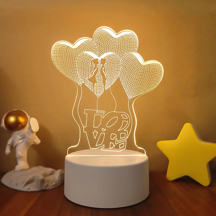 Lámpara de noche LED Sololander Creative 3D Illusions - Lámpara de mesa única para decoración del hogar con pantalla acrílica