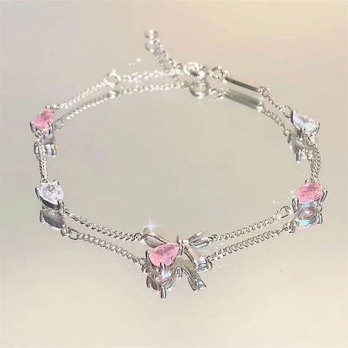 Bracelet coréen élégant en perles de Zircon, étoile, lune, pour femmes, bijoux mignons et élégants