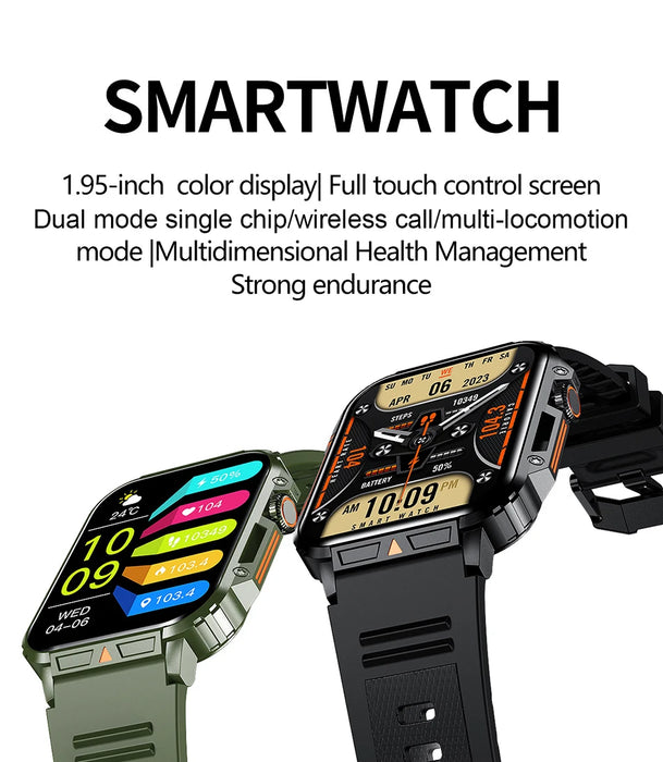 LIGE Smartwatch con Pantalla de 1,95 Pulgadas - Monitoreo de Salud, Reloj Deportivo y Fitness Impermeable IP68 para Hombres y Mujeres