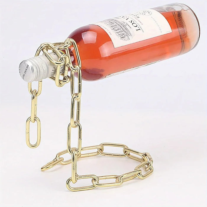 Support à bouteilles de vin créatif avec personnalité, porte-whisky en corde, chaîne suspendue à boucle serpent, décoration de maison et idées cadeaux