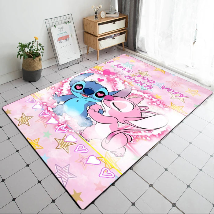 Disney Mode Stich 3D Druck Anime Große Teppiche Wohnkultur für Wohnzimmer Kinderzimmer Sofa Teppich Fußmatten