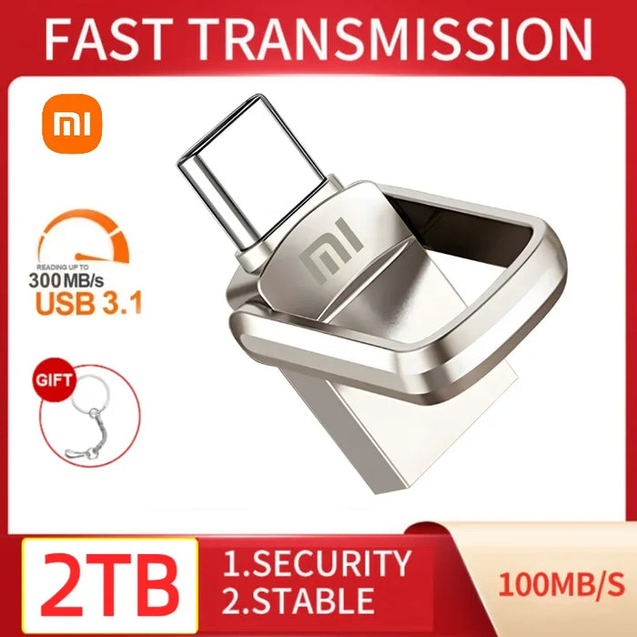 Unidad flash de metal Xiaomi USB 3.0: alta velocidad, resistente al agua, unidad flash USB portátil de 512 GB/256 GB