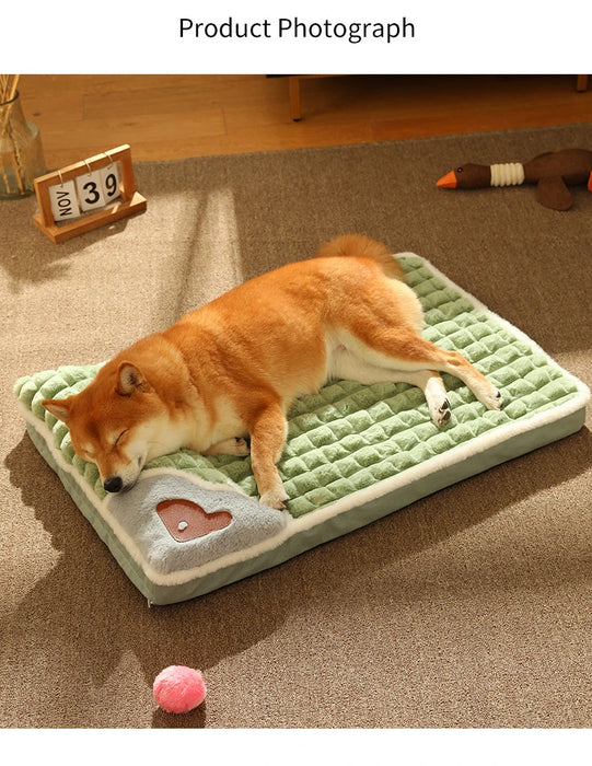 MADDEN Tapis chauffant d'hiver de luxe pour chiens de petite et moyenne taille – Lit à carreaux pour chats et chiens, lit pour animal domestique doux et lavable avec housse amovible