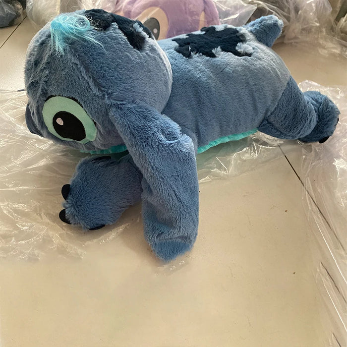 Disney 45/60/80cm Stitch Animal relleno Lilo & Stitch muñeca de hielo suave almohada suave soporte propenso azul oscuro/claro Linda Idea de regalo