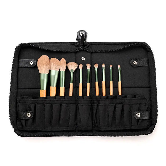 Ultimate Makeup Brush Travel Set - 29 Compartment Waterproof and Collapsible Organizer for Women