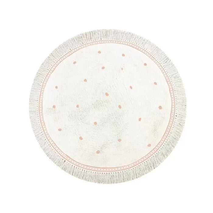 Tapis rond moelleux à franges pour salon, tapis de jeu en fourrure blanche pour enfants, tapis en peluche doux pour chambre d'enfants