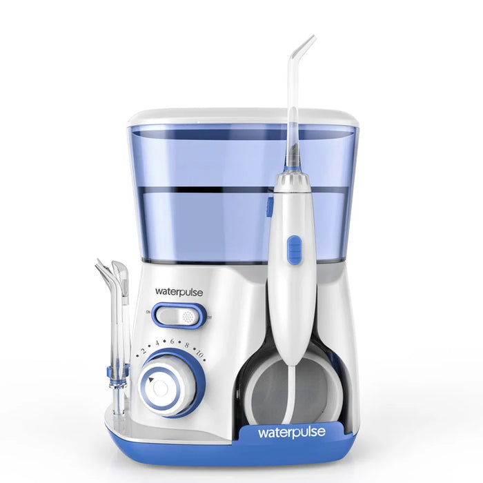 Waterpulse V300G Bain de bouche avec 5 buses - Fil dentaire électrique pour l'hygiène bucco-dentaire avec réservoir d'eau de 800 ml