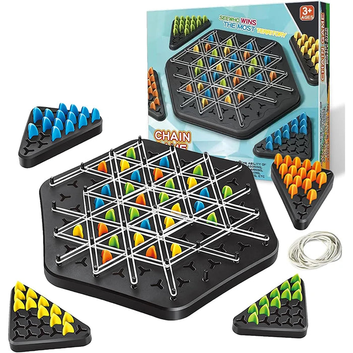 Juego de ajedrez Triggle con cadena, juego de banda de goma para niños, juego de mesa interactivo, juego de batalla para regalo de fiesta familiar