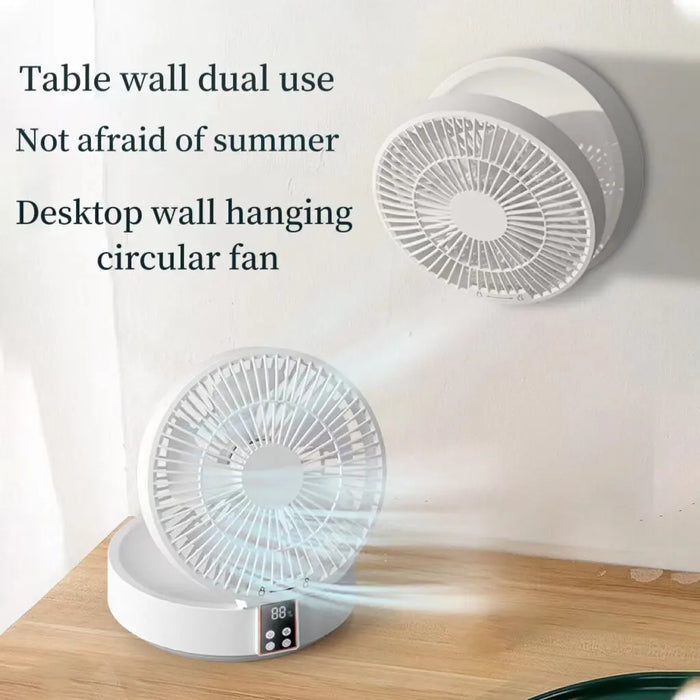 Ventilateur mural Portable avec télécommande et veilleuse, ventilateur électrique pliant USB Rechargeable et refroidisseur d'air pour la maison