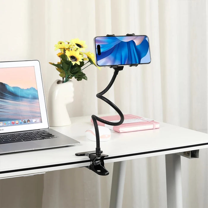 Soporte flexible para teléfono con cuello de cisne y rotación de 360 ​​grados, universal y fácil de usar para personas perezosas