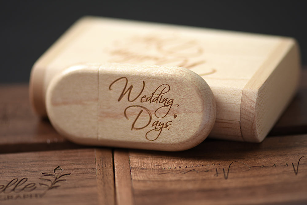 SHANDIAN Free LOGO Wooden + Box USB 2.0 Pen Drive 4GB 16GB 32GB 64GB Flash Drive Wedding Photography Gift U Disk