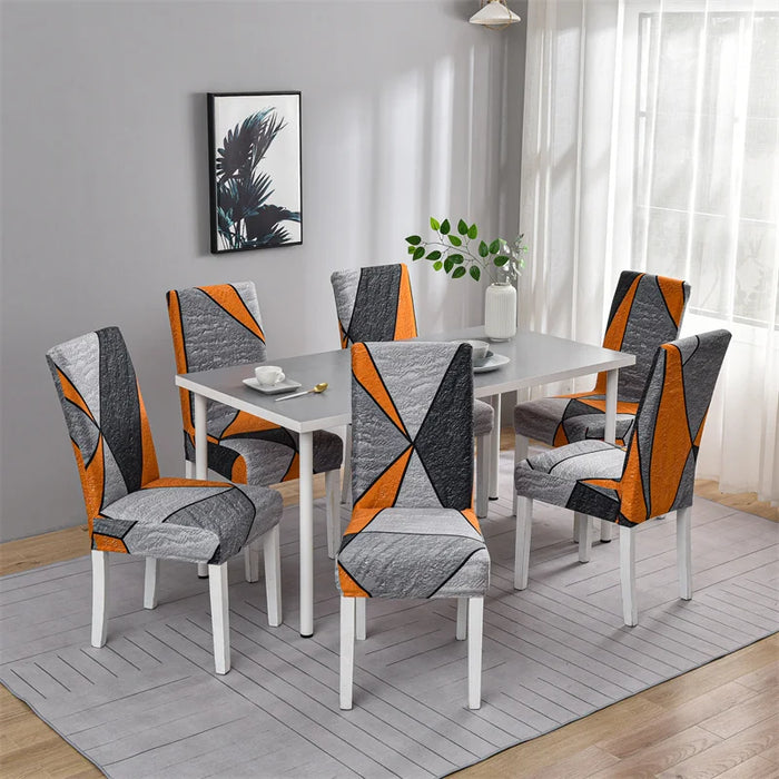 Elegante funda geométrica para silla de LICRA: funda elástica y flexible para silla de comedor, ideal para fiestas, bodas y restaurantes