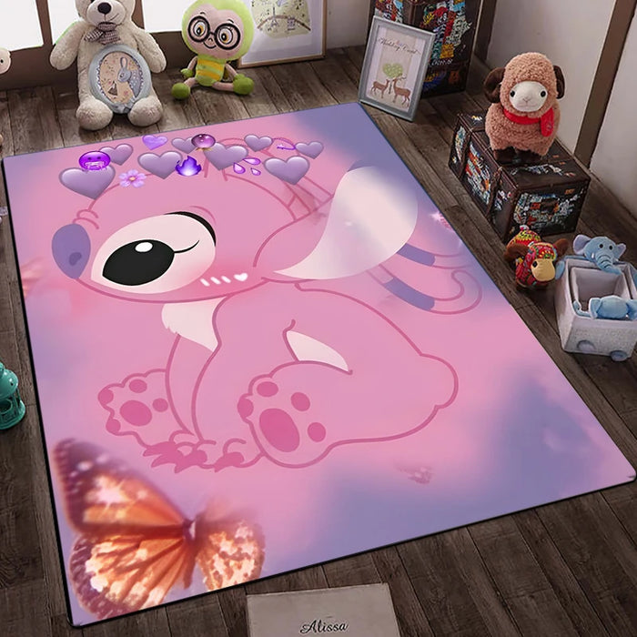 Grands tapis de dessin animé Disney Fashion Stitch, impression 3D, pour la maison, le salon, la chambre d'enfants, le canapé et le sol