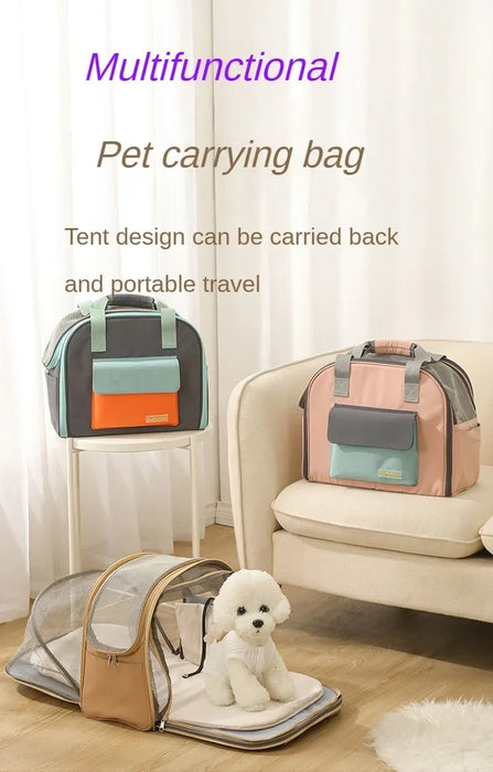 Bolsa transportadora para gatos de viaje - Mochila con túnel expandible y múltiples correas para hombros para perros