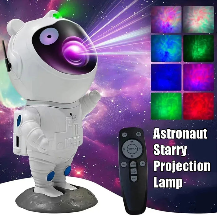 LED Astronaut Rymdstjärnor Projektorlampsmusikspelare med Bluetooth och USB-anslutning för sovrum och festdekorationer