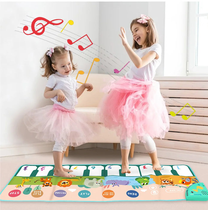 Coolplay Tapete musical para niños de 110x36 cm - Teclado de piso con tapete de baile y 8 sonidos de animales - Juguete educativo para niños pequeños