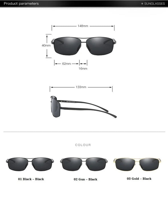 Men's Classic Polarized Sunglasses - Stylish and Elegant for Driving, Fishing, and Outdoor Activities