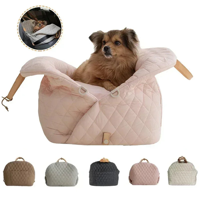 Porte-animal de luxe – Porte-chien, siège auto et lit de voyage avec harnais, porte-chiot lavable pour Chihuahua et Yorkie