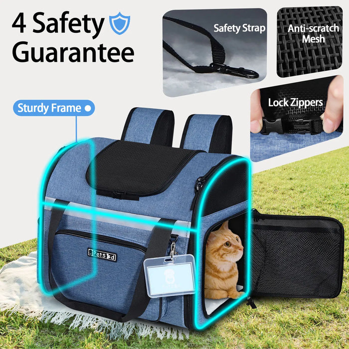 Petskd Pet Backpack - Approved by Southwest Airlines for Cat and Small Dog Travel with Security Lock and Zipper